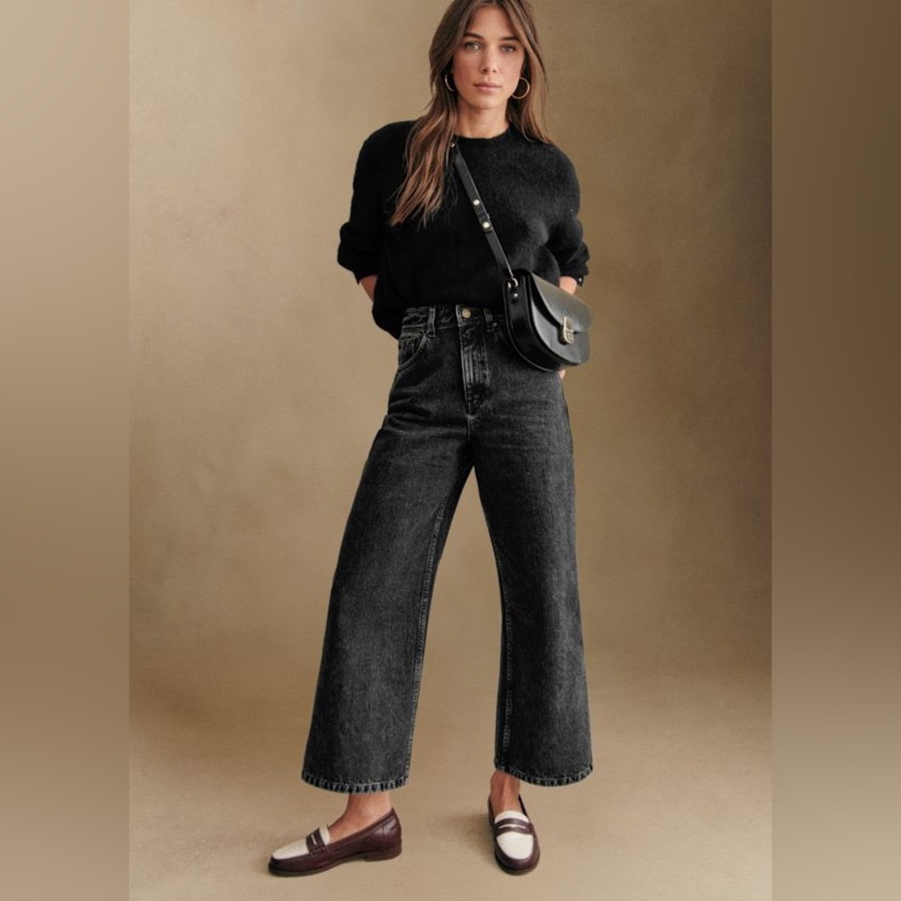 NWT Sezane Le Crop Jeans in Middle Grey